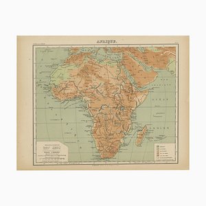 Relief Atlas Map of Africa by Hachette, 1883