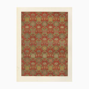 Japanese Brocade with Mythical Creatures, 1880s, Lithograph