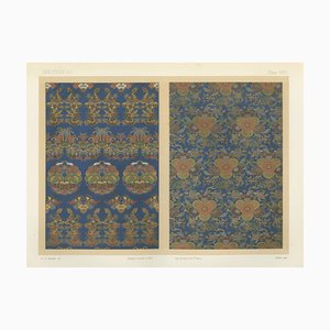 Japanische Chrysantheme und Wolkenmuster, 1880er, Papier