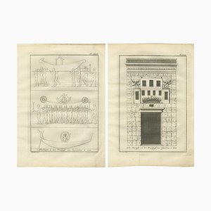 Funerary Procession and Tomb Façade of Osymandias, 1776, Paper, Set of 2