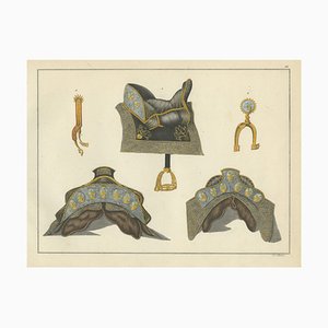 Friedrich Martin von Reibisch and Dr. Franz Kottenkamp, Medieval Ornate Horse Saddles and Stirrups, 1842, Lithograph on Paper