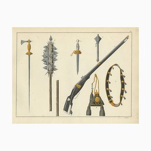Friedrich Martin von Reibisch, Haches, Masses, Poignards et Arme à Feu Médiévaux, 1842, Lithographie sur Papier