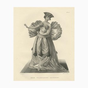 Karl Joseph Brodtmann, Tahiti-Tänzer, 1836, Kupferstich auf Papier