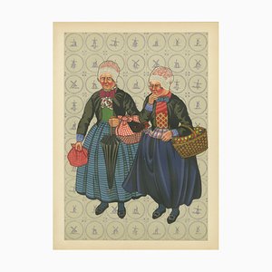 Gratiane de Gardilanne and Elizabeth Whitney Moffatt, Colorful Doornspyk Market Women in Apenjak Coats, 1932, Print