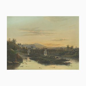 Brantas River as a Mountain Stream, East Java Landscape, 1872, Lithograph