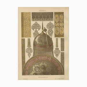 Estampe en Métal avec Armure et Ornementation Islamique, 1887, Papier