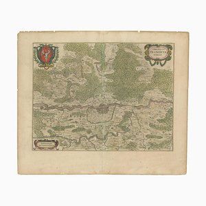 Antike Karte der Region Frankfurt von Johannes Janssonius, 1650
