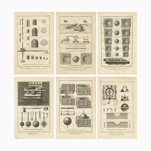 Cannon Manufacturing and Artillery Casting Techniques, 1770, Engravings on Paper, Set of 6