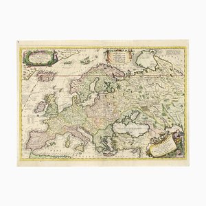 Large Coronelli Map of Europe with Mythical Islands and Rich Detail by Enzo Mari, 1692