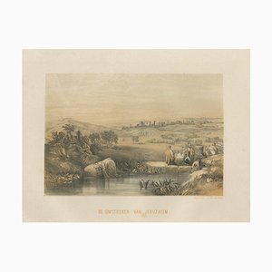 After David Roberts, Surroundings of Jerusalem Biblical Landscape, 1862, Chromolithograph