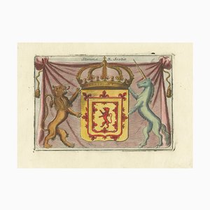 Coronelli, Licorne d'Écosse et armoiries royales, impression