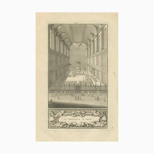 Picart, Ansicht einer päpstlichen Zeremonie im Vatikan, 1734, Druck