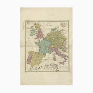 Karte von Europa mit Frankreich, Italien, Spanien, Deutschland, Großbritannien und Irland, 1788