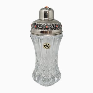 Shaker à Cocktail en Cristal Taillé avec Coraux Rouges, Italie, 1960s