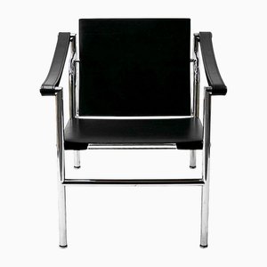 Black Leather Chair by Le Corbusier for Cassina, 1990s