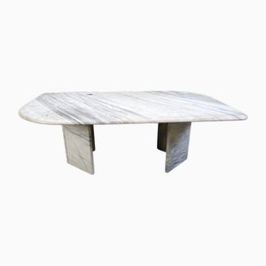 Vintage White Marble Coffee Table, 1970s