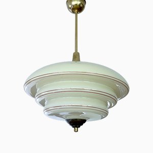 Art Deco Pendant Light in Glass, 1930s