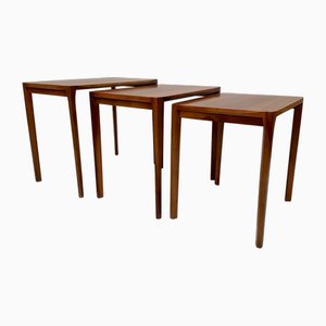 Anthroposophical Nesting Tables in Walnut by Rex Raab for Wilhelm Renz, 1960s, Set of 3