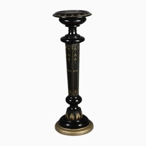 Antike Jugendstil Blumensäule aus Schwarzgold, 1900