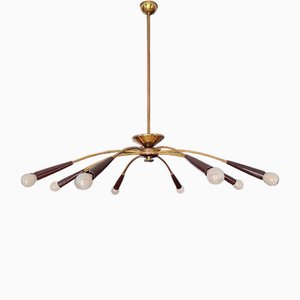 Lampe à Suspension Sputnik en Laiton, Italie, 1950s