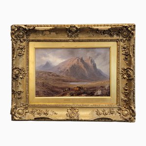 Edward Hargitt, Blick auf das Tal von Glencoe, 1877, Öl an Bord, gerahmt