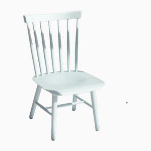 Mid-Century Modern Baby Blue Wooden Chair