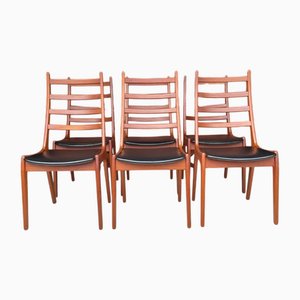Midcentury Modern Danish Teak Dining Chairs by Kai Kristiansen, Set of 6