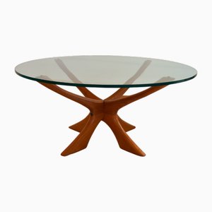 Danish T118 Teak and Glass Coffee Table by Illum Wikkelsø, 1960s