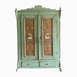 Armoire Vintage en Pin Peint avec Chinoiseries Incrustées, 1920s