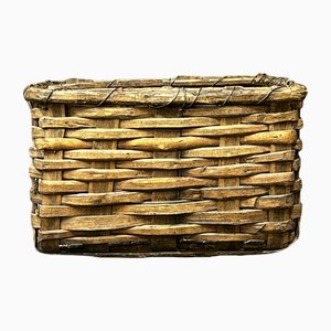 Large Vintage Grape Harvest Log Basket, 1920s