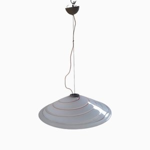 Lustre en Verre Murano avec Spirale de Couleur Rouge-Orange, Italie, 1960s