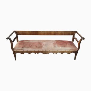Panca impiallacciata in noce, Italia, 1830