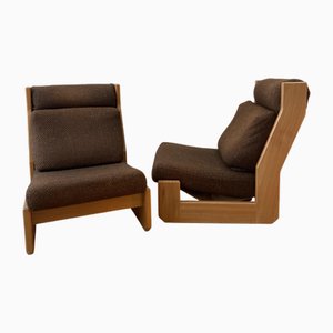 Set of Elm Armchairs from Maison Regain, 1960s