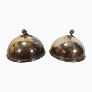 Silver Restaurant Plate Covers, 1890s, Set of 2