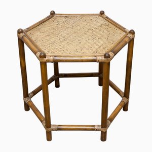 Hexagonal Rattan Coffee Table, 1960s