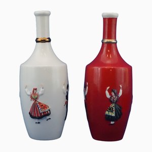 Vintage Weinflaschen aus Porzellan, 1920er, 2er Set
