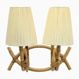 Rattan Bamboo Wall Light by Louis Sognot, 1960s