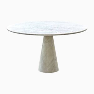 Mesa redonda de mármol de Carrara de Carlo Scarpa para Cattelan Italia, años 70
