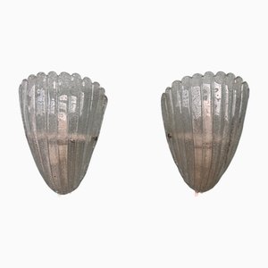 Murano Glass Sconces in Grit, Italy, 1970s, Set of 2