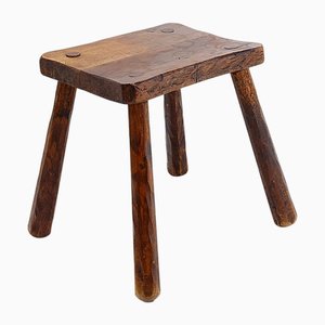 Brutalist Wood Side Table
