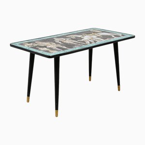 Ceramic Hand Painted Table by Marian Zawadzki, 1960