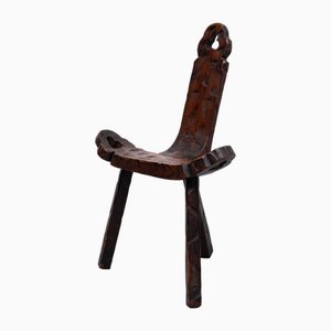 Brutalist Tripod Spanish Stool, 1950s