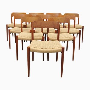 Chaises de Salle à Manger Vintage en Teck par Niels Otto Møller pour JL Møller Möbelfabrik, 1950s, Set de 6