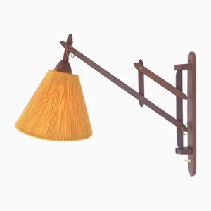 Applique Murale Vintage en Teck et Chanvre par Ib Fabiansen pour Fog & Mørup, 1950s