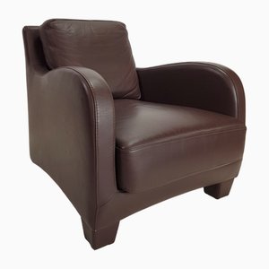 Italian Modern Brown Leather Armchair from Musa Design, 2000s