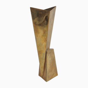 Art Deco Cubist Brass Vase from WMF, 1930s