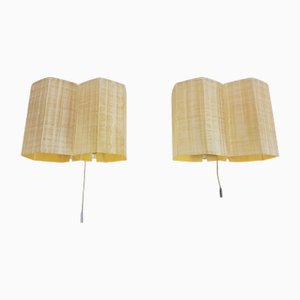 Molecular Double Light Honeycomb Flush Mounts in Fiberglass, 1950s, Set of 2