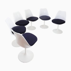 White Swivel Tulip Chairs by Rudi Bonzanini, 1970s, Set of 6