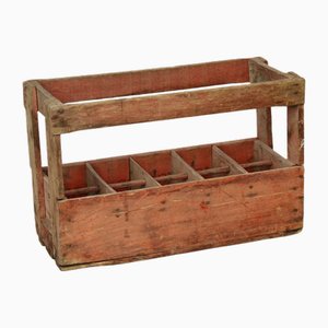 Antike französische Flaschenkiste aus Holz, 1900er