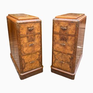 Art Deco Bedside Tables, 1920s, Set of 2